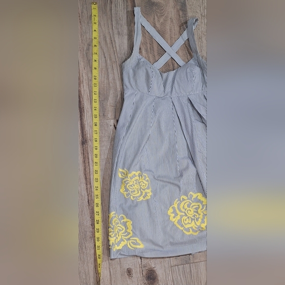 Inc Sundress Black& White Striped Floral Sidezip Sundress sz 4P #899 - Picture 8 of 10